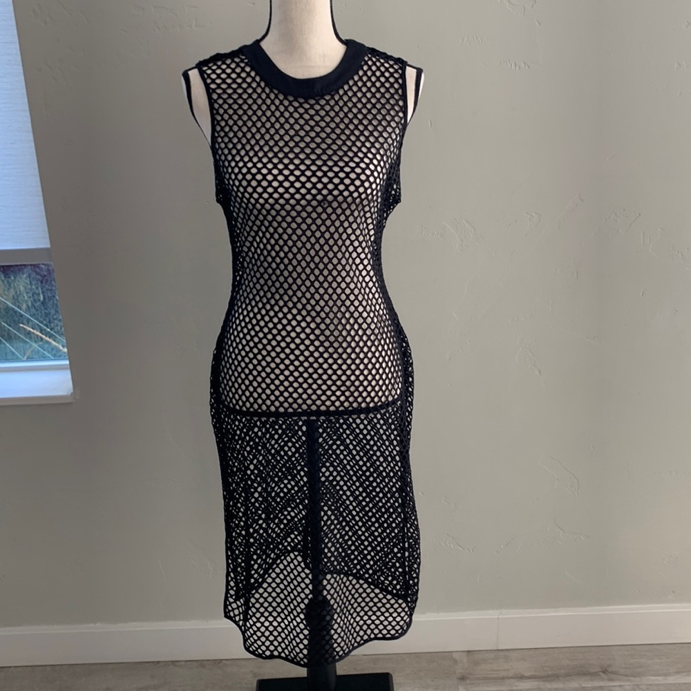 Black Net Sheath Dress